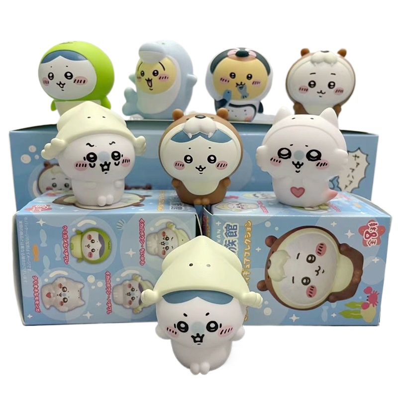 Resin Art Case - 8 adet/Kutu Kawaii Chiikawa Akvaryum Gizemli