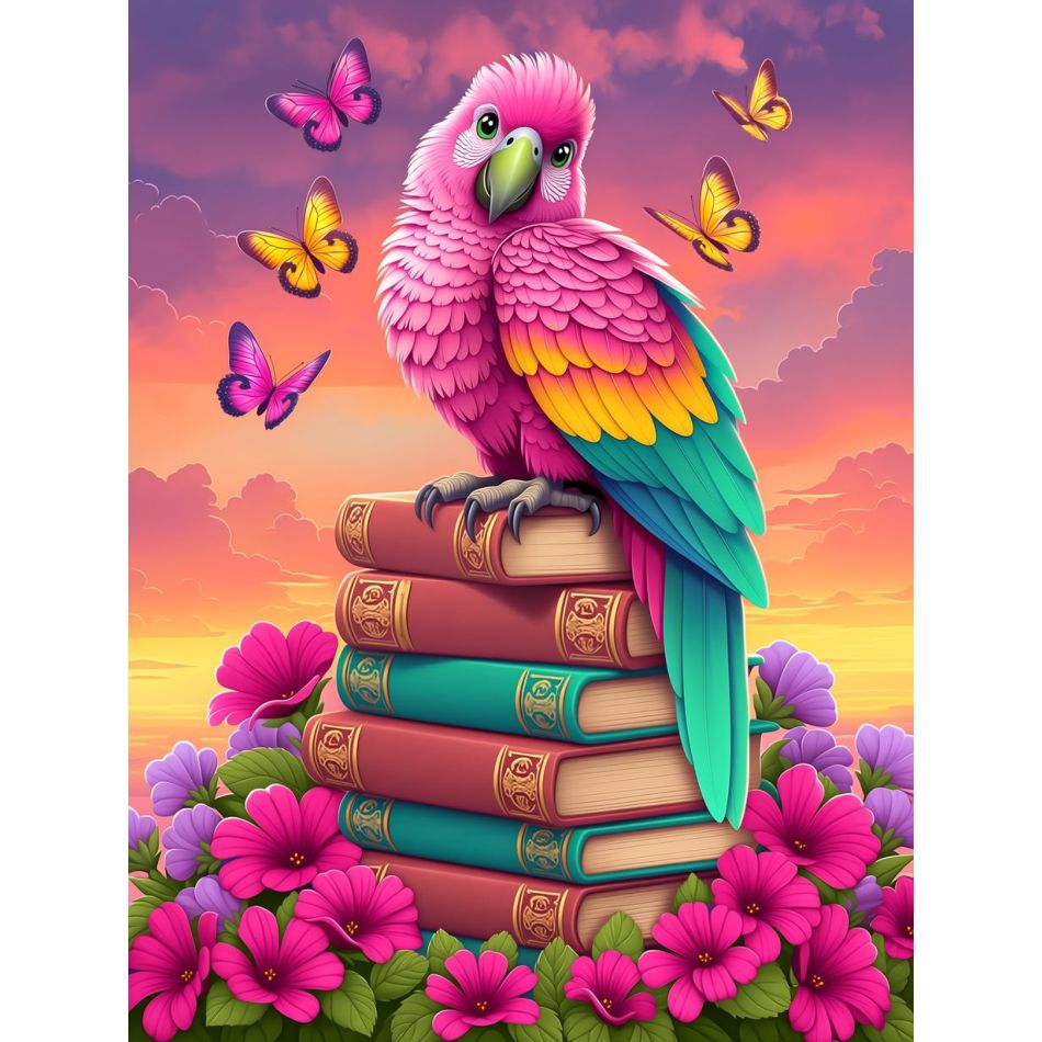 Resin Art Wallpaper - RUOPOTY Elmas Boyama Ev Renkli Papağan