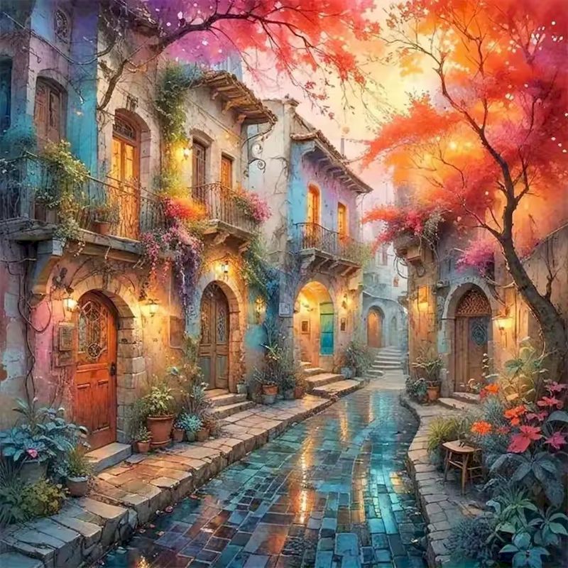 Resin Art Wallpaper - RUOPOTY 5d Elmas Boyama Duvar Sanatı