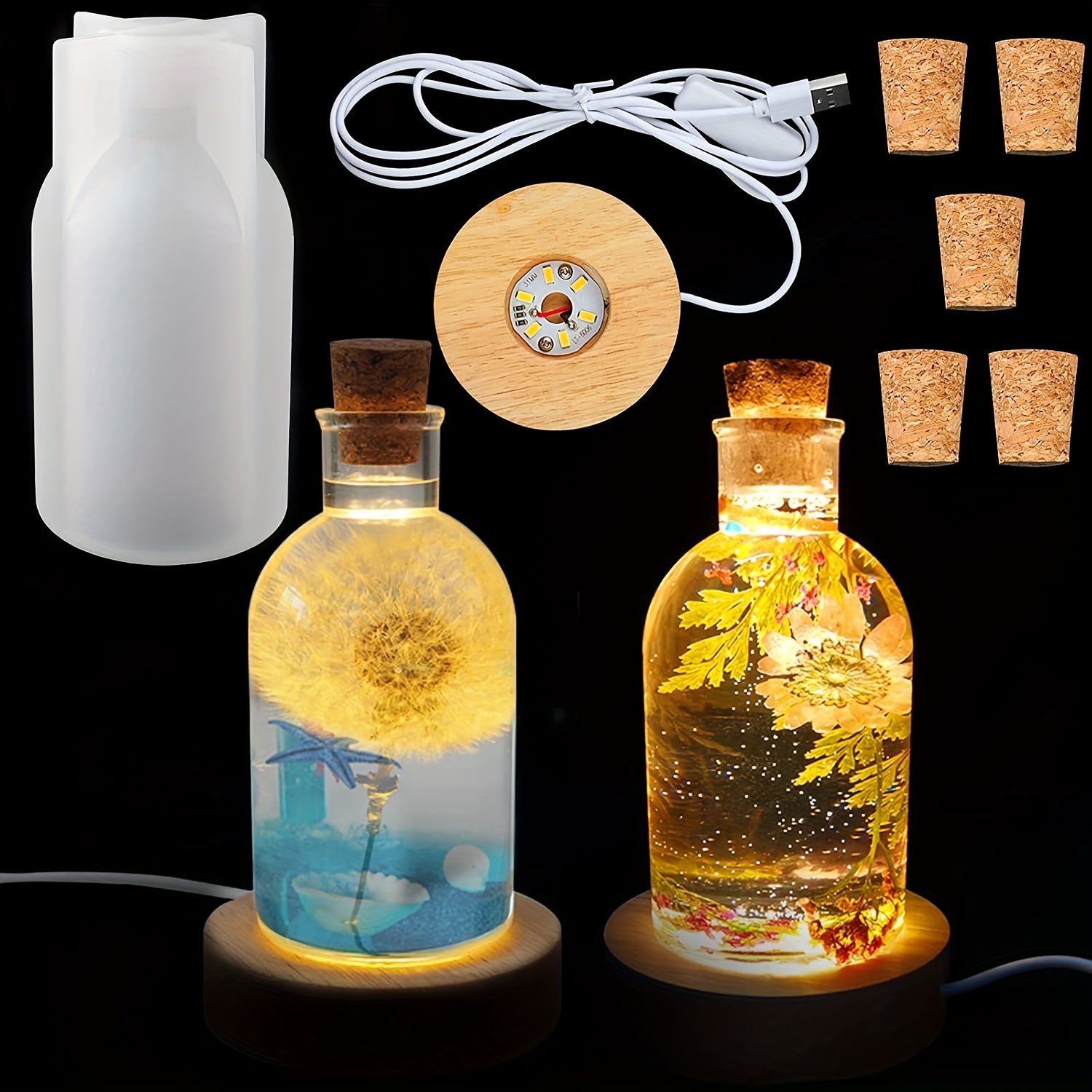 Resin Art Equipment - Drift Bottle Işıklı Reçine Kalıp Seti,