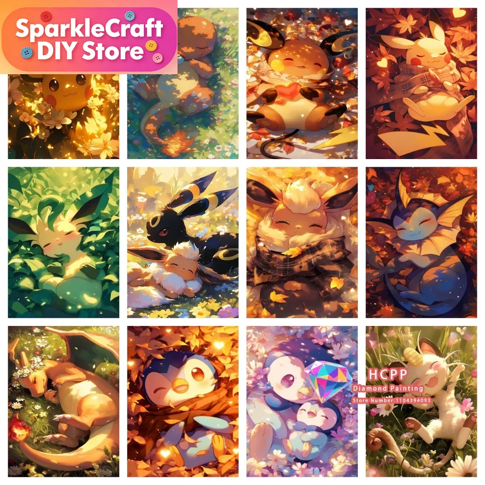 Resin Art Work - 1 adet çerçevesiz Karikatür Pokemon Pikachu