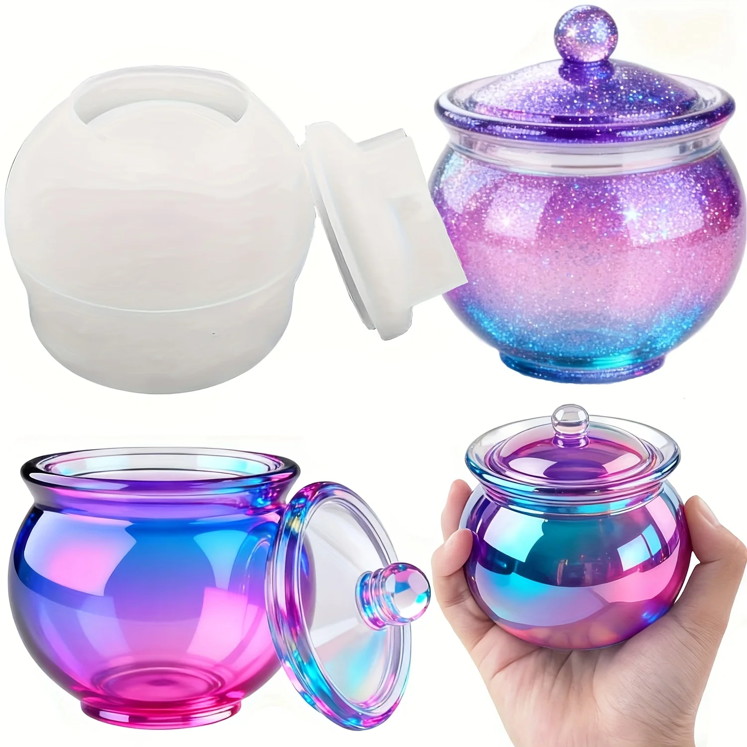 Resin Art Case - 1 takım yuvarlak reçine kalıp seti,