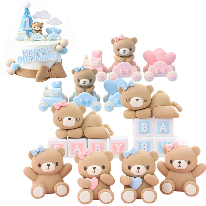 3D Pembe Mavi Ayı Pasta Süsü D - Resin Art Baby incelemesi ve fiyatı