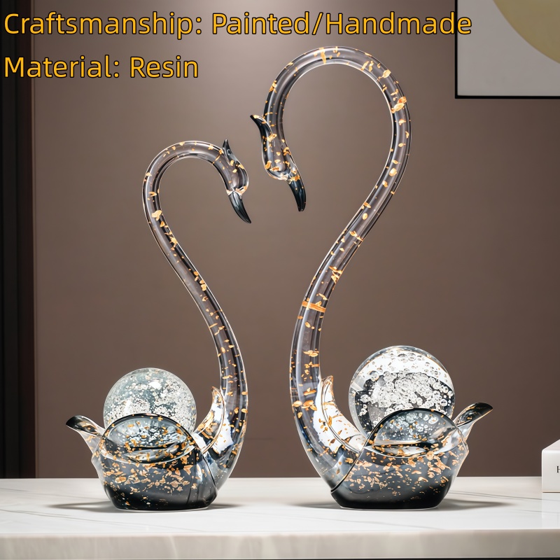 Lüks Reçine Kuğu Figürin Çift  - Resin Art Wedding Gift incelemesi ve fiyatı